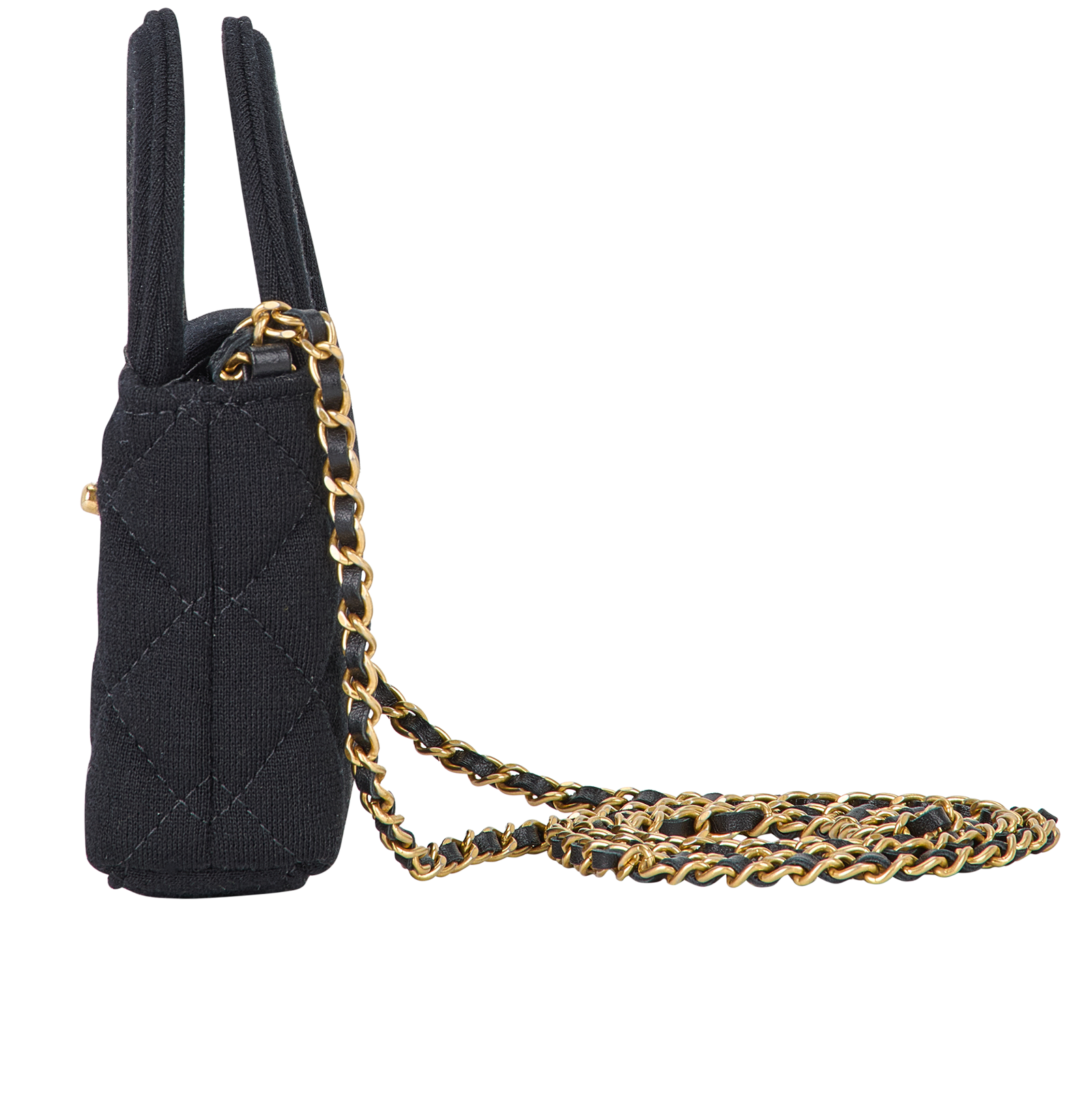 Nano Kelly Top Handle, &pound;2,350, Handbags, Black, Fabric, Bottom view